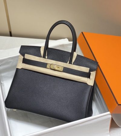 Replica Hermes Birkin Black Gold - top-tier luxury replica shoulder bag