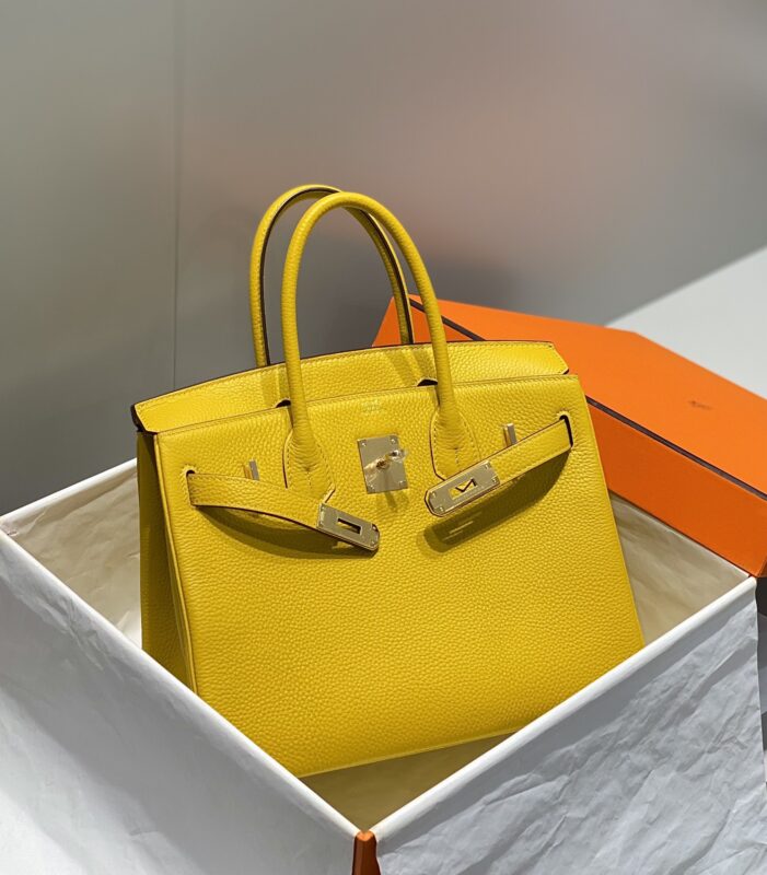 Replica Hermes Birkin Amber Yellow - premium 1:1 fake handbag model