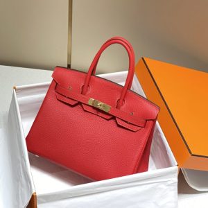 Replica Hermes Birkin Hot Red - best quality luxury bag dupe