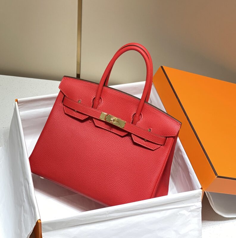 Replica Hermes Birkin Hot Red - best quality luxury bag dupe