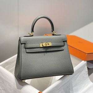 Replica Hermes Kelly Mini Cumulonimbus Gray - 1:1 designer replica handbag