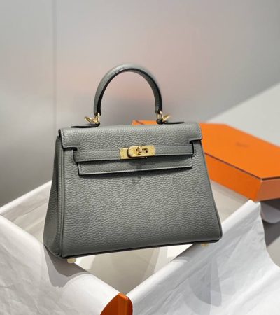 Replica Hermes Kelly Mini Cumulonimbus Gray - 1:1 designer replica handbag