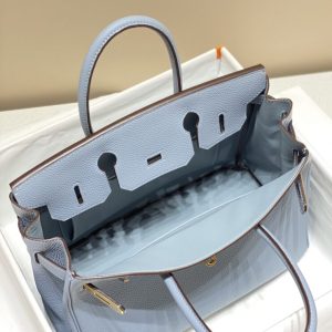 Replica Hermes Birkin Linen Blue - ultra-realistic fake designer tote