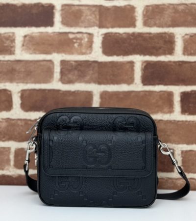 Replica Gucci Jumbo GG Crossbody Black - premium-grade designer purse dupe