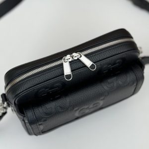 Replica Gucci Jumbo GG Crossbody Black - high-quality designer bag clone