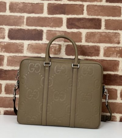 Replica Gucci Briefcase GG Leather Brown - high-quality designer bag clone