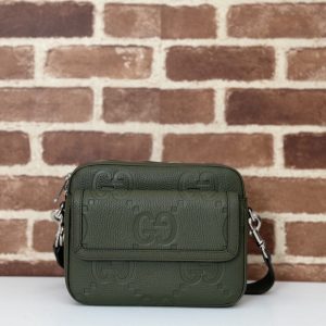 Replica Gucci Jumbo GG Crossbody Green - realistic designer-inspired fake bag