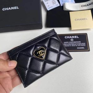 Replica Chanel Flap Card Holder Heart - best quality luxury bag dupe