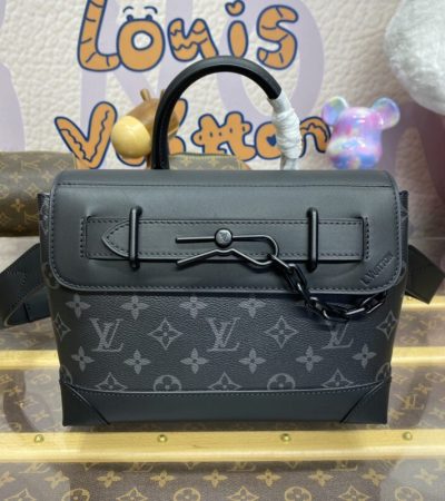 Replica Louis Vuitton Steamer Black - best quality luxury bag dupe