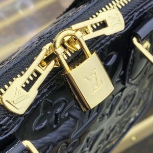 Replica Louis Vuitton Alma BB Black Patent - best quality luxury bag dupe