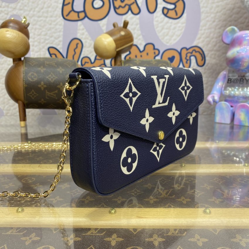Replica Louis Vuitton Félicie Pochette Blue White - top-tier luxury replica shoulder bag
