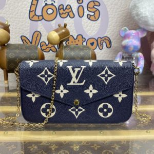 Replica Louis Vuitton Félicie Pochette Blue White - premium 1:1 fake handbag model