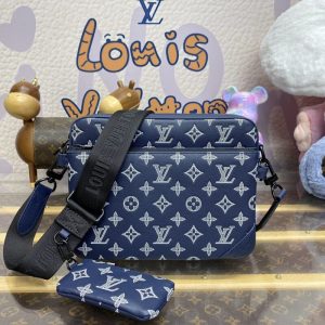 Replica Louis Vuitton Trio Messenger Blue&White - high-end fake designer purse
