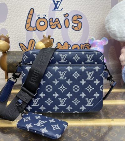 Replica Louis Vuitton Trio Messenger Blue&White - high-end fake designer purse