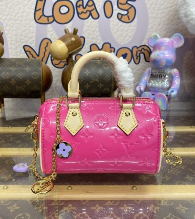 Replica Louis Vuitton Speedy Nano Pink Patent - realistic designer-inspired fake bag