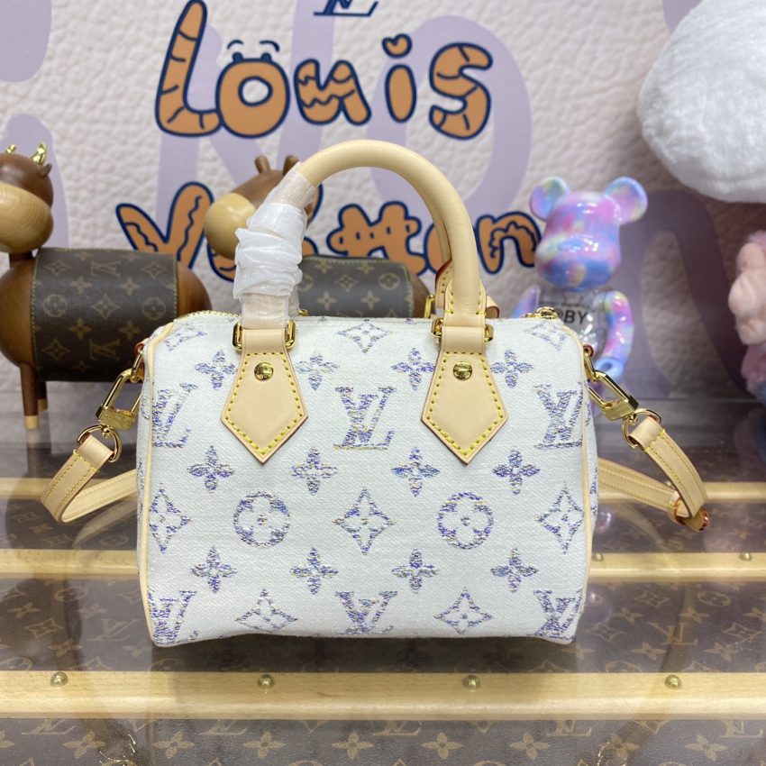 Replica Louis Vuitton Speedy Bandouliere 20 White Grey - ultra-realistic fake designer tote