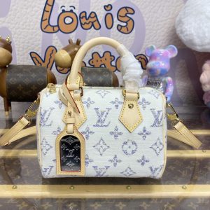 Replica Louis Vuitton Speedy Bandouliere 20 White Grey - realistic designer-inspired fake bag