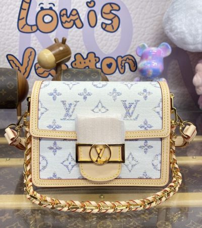 Replica Louis Vuitton Dauphine Mini Light Blue - best quality luxury bag dupe