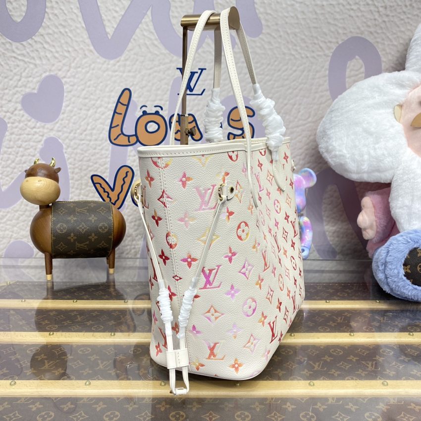 Replica Louis Vuitton Neverfull MM White Orange - top-rated replica designer bag