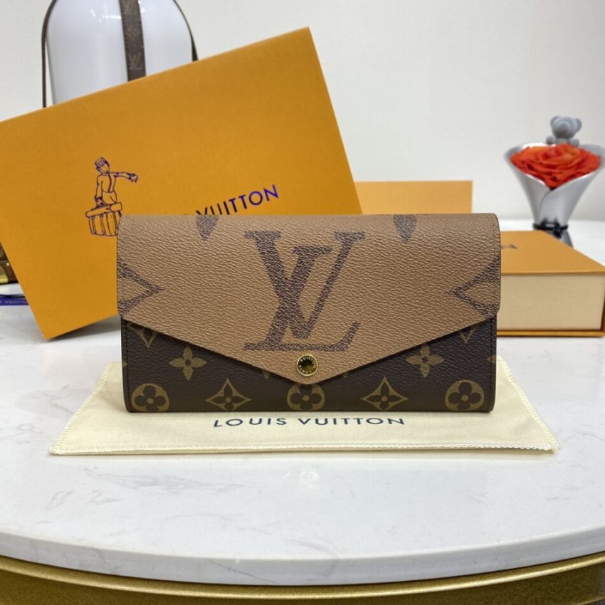 Replica Louis Vuitton Sarah Wallet Light Brown - premium-grade designer purse dupe