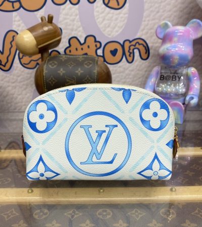Replica Louis Vuitton Pochette Cosmétique Blue - high-end fake designer purse