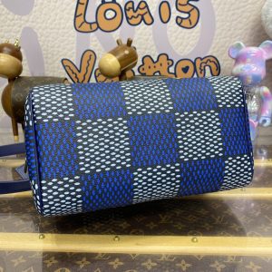 Replica Louis Vuitton Speedy Bandouliere 25 Blue Grid - high-end fake designer purse