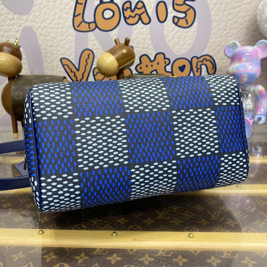 Replica Louis Vuitton Speedy Bandouliere 25 Blue Grid - high-end fake designer purse