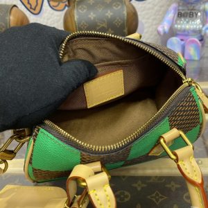 Replica Louis Vuitton Speedy 18 Green Grid - high-quality designer bag clone