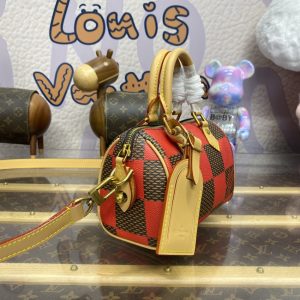 Replica Louis Vuitton Speedy 18 Red Grid - authentic-look luxury purse replica