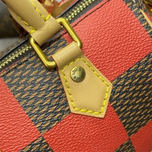 Replica Louis Vuitton Speedy 18 Red Grid - elite superclone designer purse