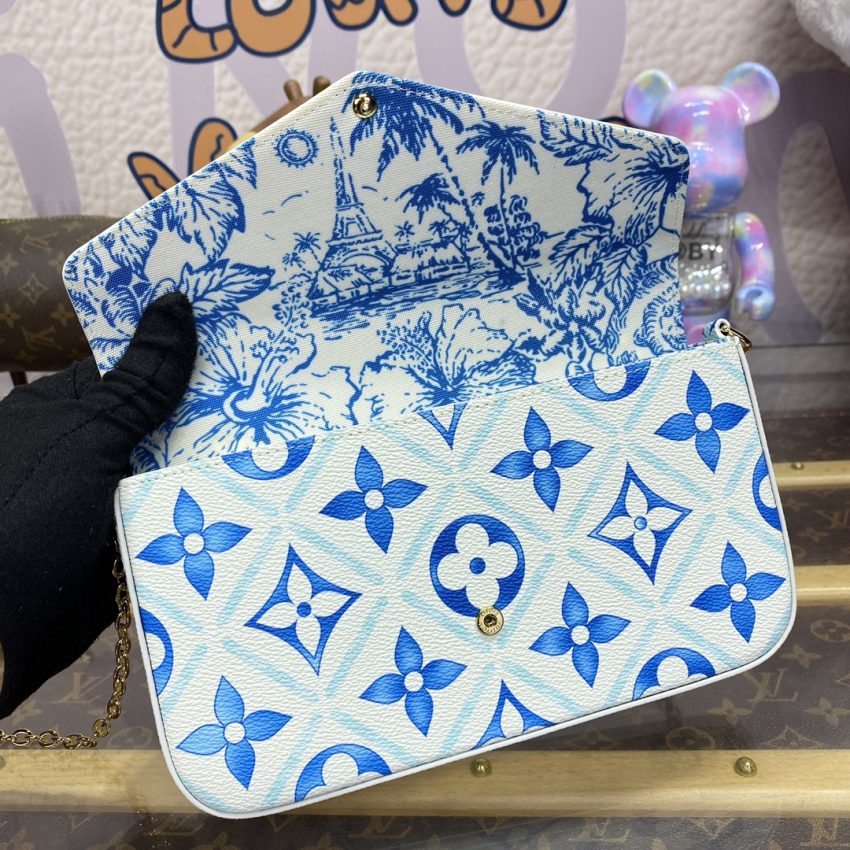 Replica Louis Vuitton Félicie Pochette Blue Pink - premium 1:1 fake handbag model