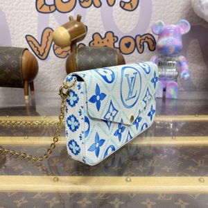 Replica Louis Vuitton Félicie Pochette Blue Pink - premium 1:1 fake handbag model