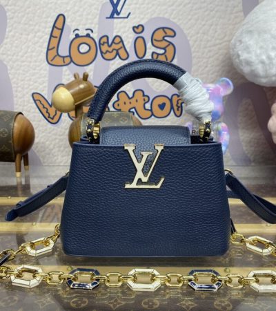 Replica Loius Vuitton Capucines Dark Blue - high-quality designer bag clone