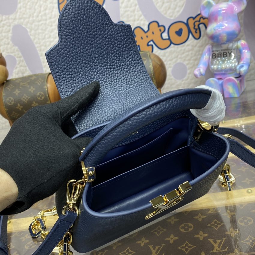 Replica Loius Vuitton Capucines Dark Blue - authentic-look luxury purse replica