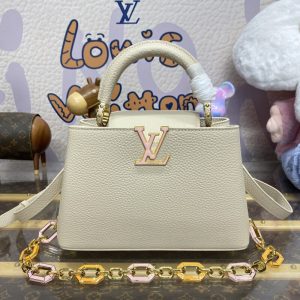 Replica Loius Vuitton Capucines Beige - 1:1 designer replica handbag