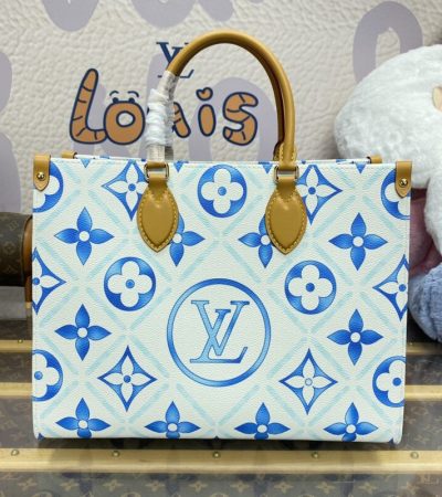 Replica LV OnTheGo Blue - authentic-look luxury purse replica