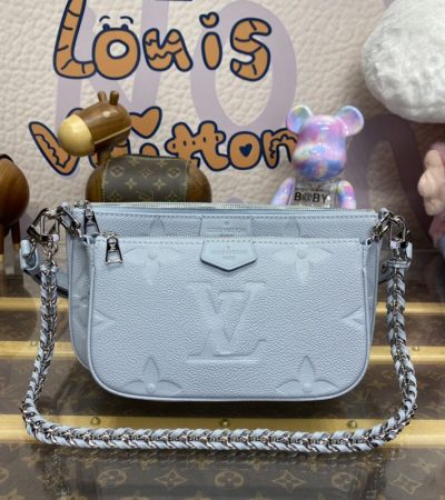 Replica Louis Vuitton Multi Pochette Accessoires Light Blue - near-authentic luxury replica handbag