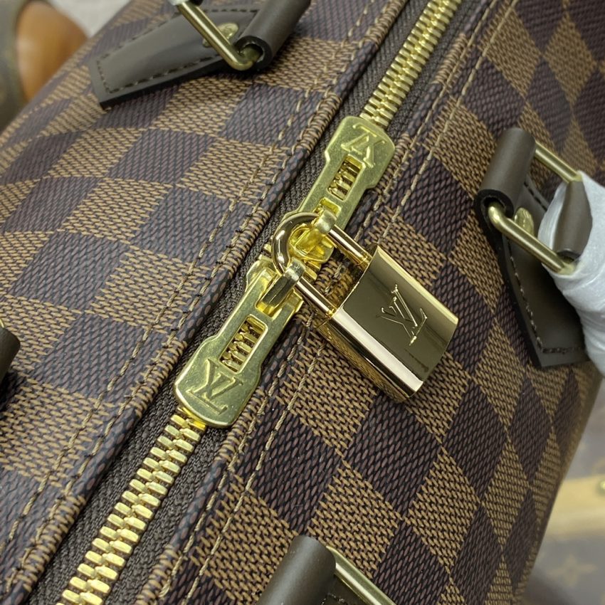 Replica Louis Vuitton Speedy Bandouliere 25 Brown Grid - premium 1:1 fake handbag model