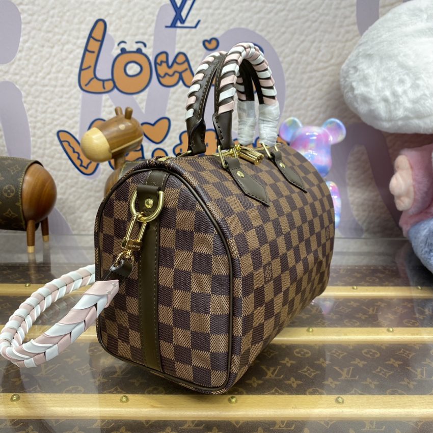 Replica Louis Vuitton Speedy Bandouliere 25 Brown Grid - high-quality designer bag clone