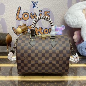 Replica Louis Vuitton Speedy Bandouliere 25 Brown Grid - best-selling designer handbag dupe