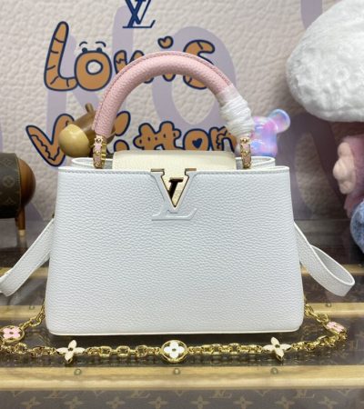 Replica Loius Vuitton Capucines White Pink - ultra-realistic fake designer tote
