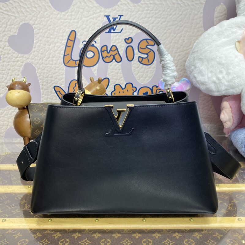 Replica Loius Vuitton Capucines Large Black Full - elite superclone designer purse