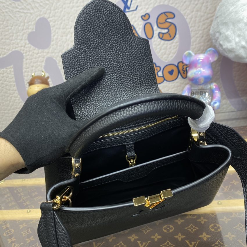 Replica Loius Vuitton Capucines Full Black - premium 1:1 fake handbag model