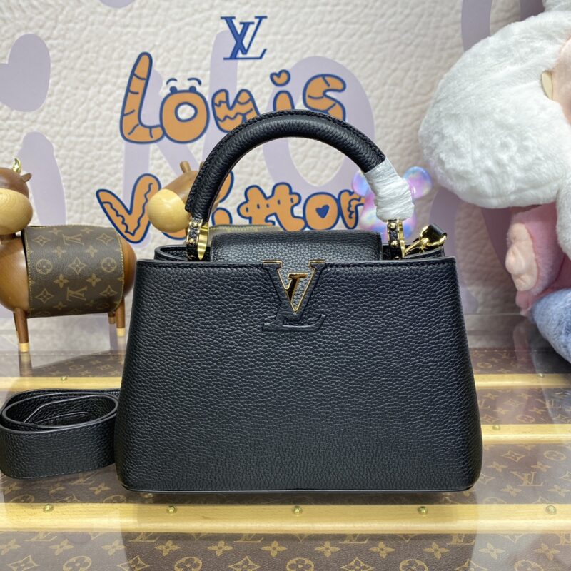 Replica Loius Vuitton Capucines Full Black - top-rated replica designer bag