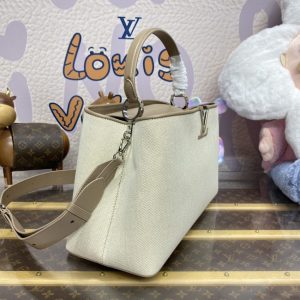 Replica Loius Vuitton Capucines Beige Silk - realistic designer-inspired fake bag