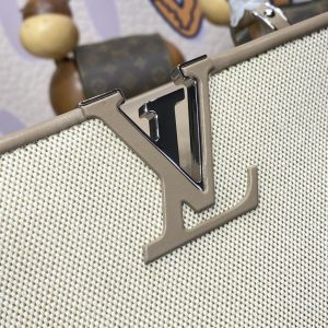 Replica Loius Vuitton Capucines Beige Silk - best quality luxury bag dupe