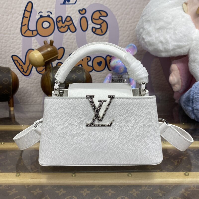 Replica Loius Vuitton Capucines East West White - authentic-look luxury purse replica
