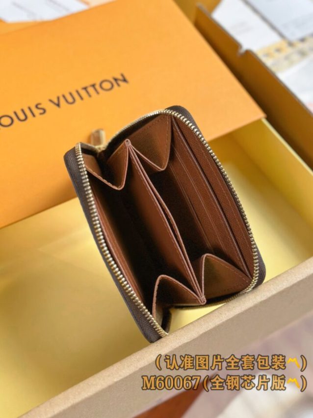 Replica Louis Vuitton Zipper Coin Purse Brown - best quality luxury bag dupe