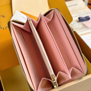 Replica Louis Vuitton Zippy Wallet Brown&Pink - high-accuracy replica luxury purse
