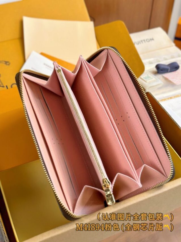 Replica Louis Vuitton Zippy Wallet Brown&Pink - high-accuracy replica luxury purse